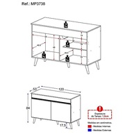 Balcão de Cozinha com Pia 120 cm - 2 Portas Modernas Veneza Multimóveis - imagem 3