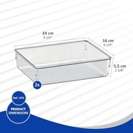 Acrimet Organizador Modular para Gavetas e Armários - 2 Potes Transparentes 24x16cm - imagem 3