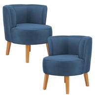 Kit 2 Poltronas Elegantes em Veludo Azul - Conforto e Estilo para sua Sala - imagem 1