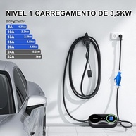 Carregador Portátil TAYNIU Infinity 7KW Tipo 2 para Carros Elétricos e Híbridos - 5M Cabo, 8-32A Ajustável | Envio Rápido Brasil - imagem 5