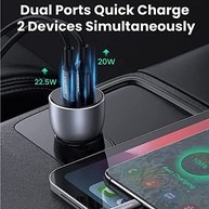 Carregador Veicular U.green 2 em 1: Potência 42.5W PD/USB-C QC3.0 para iPhone e Android - imagem 4