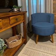 Kit 2 Poltronas Modernas em Veludo Azul - Conforto e Estilo para Sala de Jantar - imagem 3