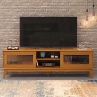 Rack para TV Até 65 Polegadas Amber com 2 Portas de Vidro Deslizante Reflecta 180cm - Design Moderno e Funcional - imagem 4