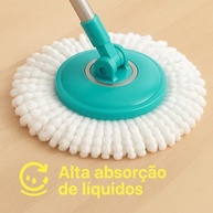 Kit 2 Refis para Mop Giratório 360° - Microfibra Absorvente 27cm - imagem 4