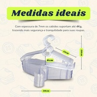 Kit 20 Cabides Acrílicos Transparentes Antideslizantes - Reforçados e Multifuncionais para Organizar Roupas - imagem 4