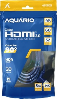 Cabo HDMI 90° 2.0 4K 3D 5 Metros: Conexão Impecável e Imersiva - imagem 2