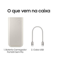 Carregador Portátil Samsung 20000mAh 45W USB-C: Energia Super Rápida para 3 Dispositivos - Bege - imagem 3