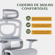 Cadeira de Escritório Ergonômica Monaco WT07 – Malha Respirável, Suporte Lombar e Até 200kg - imagem 4