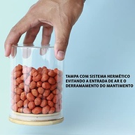 Kit 6 Potes de Vidro 200ml com Tampa de Bambu - Sistema Hermético para Organização da Cozinha - imagem 5