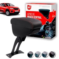 Apoio de Braço Couro Preto C/ Linha Vermelha para Renault Kwid (2017-2021) - imagem 2
