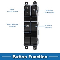 Interruptor de Vidro Elétrico Dianteiro Esquerdo Hyundai Creta 2017-2019 - Controle Completo - imagem 4