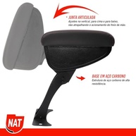 Apoio de Braço Couro Preto C/ Linha Vermelha para Renault Kwid (2017-2021) - imagem 5