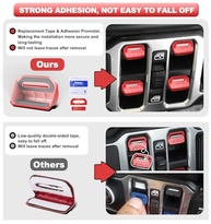 Capa Botão Interruptor Janela Jeep Wrangler JL JLU & Gladiator JT 2018-2025 - Vermelho Premium - imagem 4