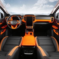Kit 4 Capas Botão Acabamento Janela Ford Ranger 2023-2025 - Estilo Esportivo Laranja - imagem 4
