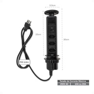 Torre de Tomada Retrátil Bivolt 3 Tomadas 20A com USB-A e USB-C - Elegância e Funcionalidade - imagem 3