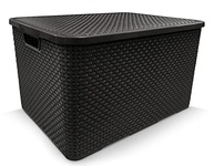 Kit 3 Caixas Organizadoras Rattan com Tampa 20L - Design Elegante e Prático - imagem 4
