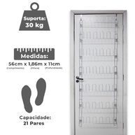 Sapateira de Porta ou Parede em Aço Cromado - 21 Pares, 42 Divisórias | Organização Inteligente e Durabilidade - imagem 3