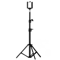 Tripé Telescópico 210cm com Ring Light e Nível: Suporte Versátil para Celular e Câmera - imagem 1