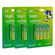 24 Pilhas Alcalina AAA Palito 1,5V Elgin – Energia que Dura - imagem 1