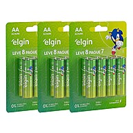 24 Pilhas Alcalinas AA Elgin – Energia que Dura Mais - imagem 1