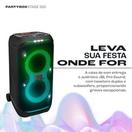 JBL PartyBox Stage 320: Caixa de Som Bluetooth 240W RMS com Show de Luzes e à Prova de Respingos - imagem 3