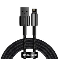 Cabo Baseus Tungsten Fast Charging 2.4A 2M Preto: Carregamento Rápido e Durabilidade para seu iPhone - imagem 1