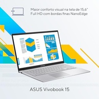 Notebook ASUS Vivobook 15, Intel Core i5, 8 GB, 256 GB SSD W11 Home, 15.6'' FHD, Cool Silver - X1504VA-NJ1738W - imagem 3