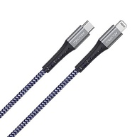 Cabo Geonav Lightning para USB-C MFi Ultra Resistente Kevlar 2M Azul/Cinza LIUC02K - imagem 4
