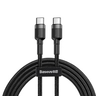 Cabo Baseus Turbo USB-C para USB-C 2M 60W - Carregamento Rápido e Durabilidade em Nylon Preto - imagem 1