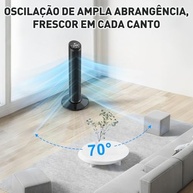 Ventilador Torre Hivento com Controle Remoto - 3 Velocidades, Oscilação 70°, Timer 15h, Modos de Vento Inteligentes - imagem 5