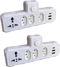 Tomada Múltipla 6 em 1: 4 Tomadas + 3 USB (C/A) | Bivolt Inteligente com Botão Liga/Desliga - imagem 1