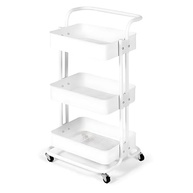 Carrinho Organizador em Aço com 3 Prateleiras - Ideal para Cozinha, Banheiro e Escritório | Alira Home Branco - imagem 2