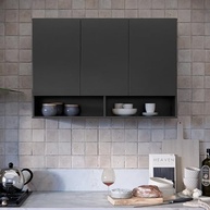 Armário Multiuso Aéreo 3 Portas Milão – Design Moderno para Cozinha, Quarto e Sala (Preto) - imagem 3