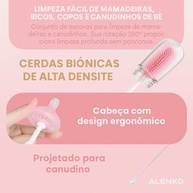 Kit de Escovas ALENKO para Garrafa e Mamadeira - 3 Peças com Escova Grande, Pequena e Corrente Flexível - imagem 5