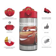 Garrafa de Água Infantil Disney Cars 3 com Canudo - Aço Inox, Sem Vazamento e Transporte Fácil - imagem 4