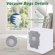 WKZO Pacote com 3 Sacos de Aspirador Roomba - Alta Eficiência para Clean Base i1+ até j7+ - imagem 5