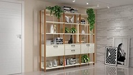 Estante Elegante 3 Torres com Gaveteiro e 2 Portas - Design Moderno em Freijo e Preto Fosco - imagem 3
