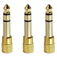 Kit 3 Adaptadores P2 Fêmea para P10 Macho Estéreo - Áudio Profissional Gold Premium - imagem 1
