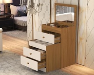 Penteadeira Olivia 3 Gavetas com Banqueta Embutida e Rodízios – Design Moderno e Funcionalidade Completa - imagem 4