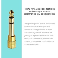 Kit 3 Adaptadores P2 Fêmea para P10 Macho Estéreo - Áudio Profissional Gold Premium - imagem 5