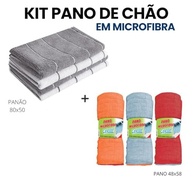 Kit 5 Panos de Chão Microfibra Super Absorvente - 2 Panões Grandes + 3 Panos Cores Mistas - imagem 4