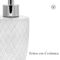 Conjunto 3 Peças para Banheiro Branco Wolff - Porta Sabonete, Algodão e Escova - imagem 3