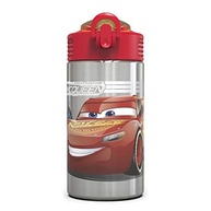 Garrafa de Água Infantil Disney Cars 3 com Canudo - Aço Inox, Sem Vazamento e Transporte Fácil - imagem 2
