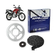 Kit Relação Completo Riffel Titanium XRE 300: Coroa 39Z, Pinhão 13Z e Corrente 520H 104L Aço 1045 - imagem 4