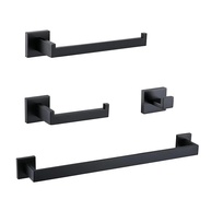 Conjunto de 4 Acessórios para Banheiro em Aço Inoxidável 304 Preto Fosco - Moderno e Durável - imagem 1
