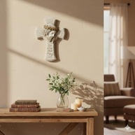 Cruz de Parede de Jesus com Coroa de Espinhos 30,5 cm - Decoração Religiosa com Escritura João 14:6 - imagem 3