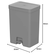 Lixeira de Pedal Trium 30L Chumbo - Prática e Moderna para Ambientes Internos - imagem 4