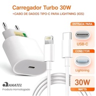 Carregador Turbo 30W PD + Cabo Lightning USB-C: Carga Rápida para iPhone 6 ao 14 - imagem 3