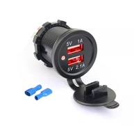 Tomada USB Dupla Turbo 3.1A para Veículos, Motos e Barcos - Carregamento Rápido Vermelha KLX - imagem 2