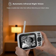 HelloBaby Monitor de Bebê com Tela IPS 3,2" | Controle Remoto Panorâmico, Visão Noturna Infravermelha e Conexão Sem Fio até 305m - imagem 4
